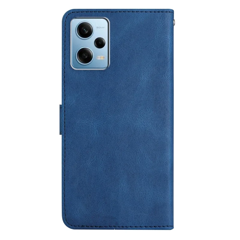 For Xiaomi Poco X5 Pro 5G / Redmi Note 12 Pro Speed 5G / Note 12 Pro 5G Crazy Horse Texture Leather Wallet Cover Imprinted Lines Folding Stand Case - Blue