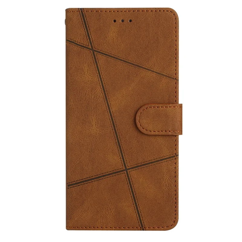 For Xiaomi Poco X5 Pro 5G / Redmi Note 12 Pro Speed 5G / Note 12 Pro 5G Crazy Horse Texture Leather Wallet Cover Imprinted Lines Folding Stand Case - Brown
