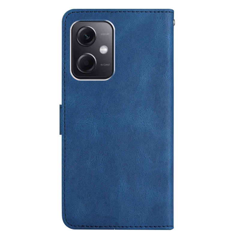 Для Xiaomi Redmi Note 12 4G ударопрочный кожаный кошелек Чехол с тиснеными линиями Crazy Horse Texture Phone Stand Case с ремешком - синий