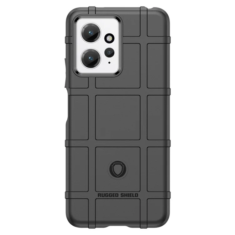 Pour Xiaomi Redmi Note 12 4G Étui de téléphone en TPU souple à texture carré quadrillée antichoc - Noir