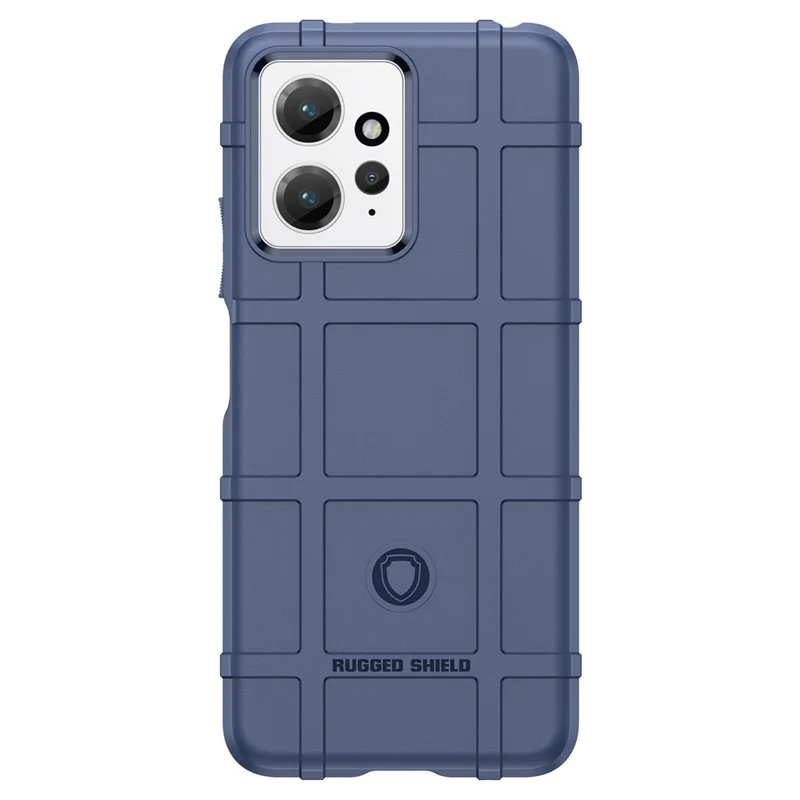 For Xiaomi Redmi Note 12 4G Soft TPU Phone Case Square Grid Texture Anti-drop Back Cover - Blue