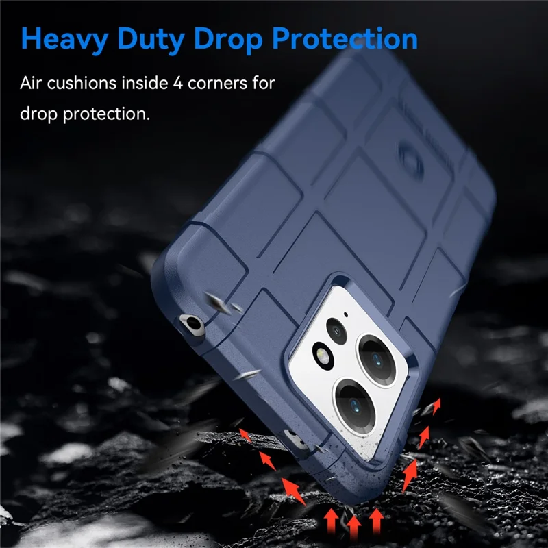 For Xiaomi Redmi Note 12 4G Soft TPU Phone Case Square Grid Texture Anti-drop Back Cover - Blue
