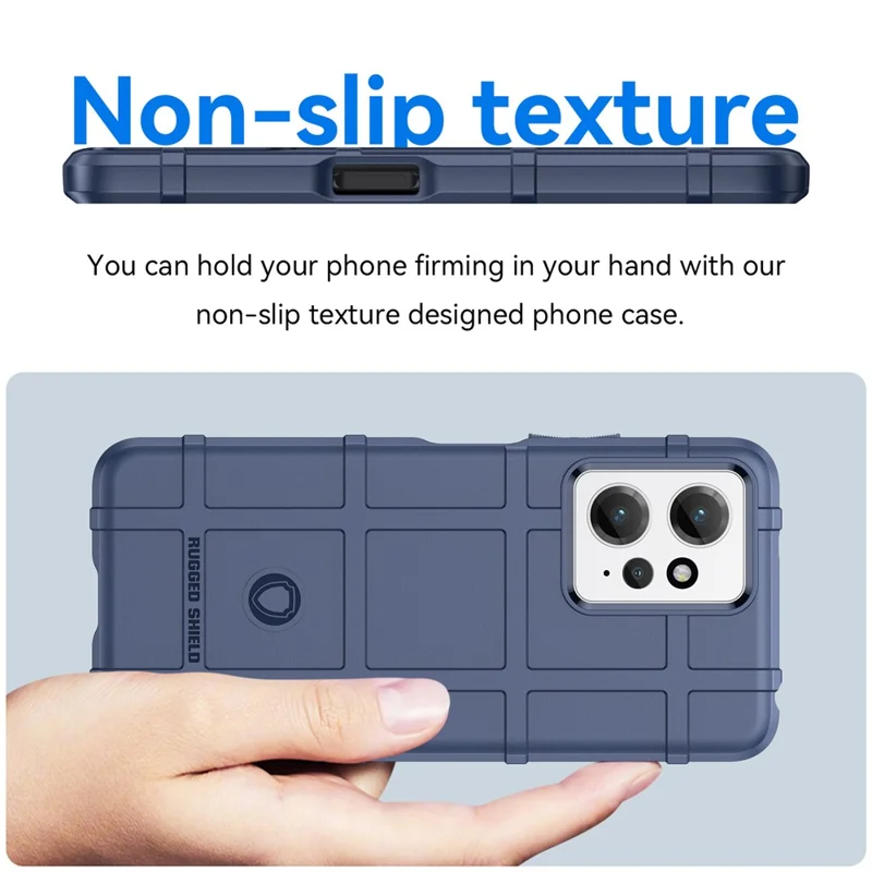 For Xiaomi Redmi Note 12 4G Soft TPU Phone Case Square Grid Texture Anti-drop Back Cover - Blue