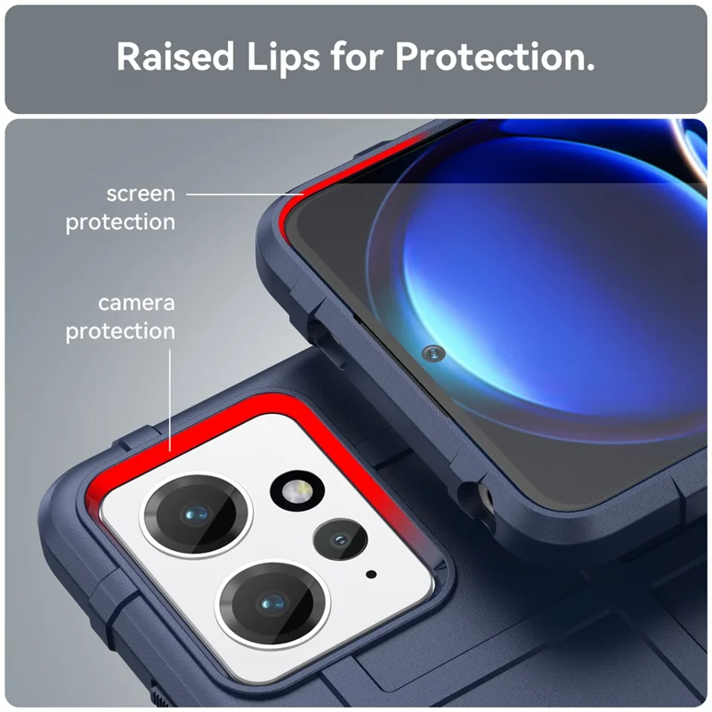 For Xiaomi Redmi Note 12 4G Soft TPU Phone Case Square Grid Texture Anti-drop Back Cover - Blue