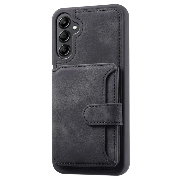 Para Samsung Galaxy A54 5G RFID Blocking Phone Case Leather Coated TPU Cover with Wallet Kickstand - Negro