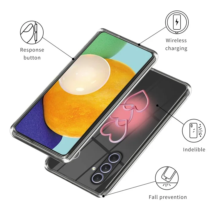 Para Samsung Galaxy A34 5G TPU Cover Pattern Printing Shockproof Protective Phone Case - Three-Love