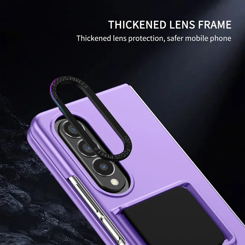 Protective Case for Samsung Galaxy Z Fold3 5G Hard PC Case Anti-Scratch Phone Cover with Kickstand - Purple