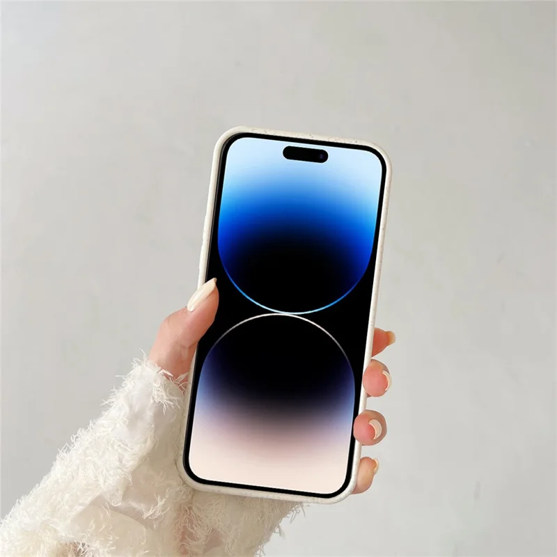 For iPhone 14 Pro Case Wheat Straw Degradable Phone Cover Pattern Printing Phone Shell - Family