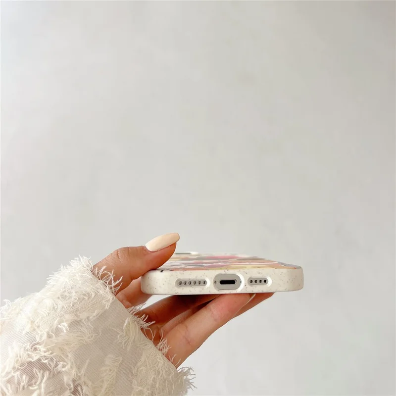 For iPhone 14 Pro Case Wheat Straw Degradable Phone Cover Pattern Printing Phone Shell - Family