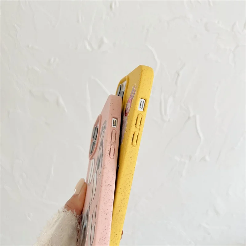 Degradable Phone Cover for iPhone 13 Pro 6.1 inch Wheat Straw Phone Shell Pattern Printing Case - Dog