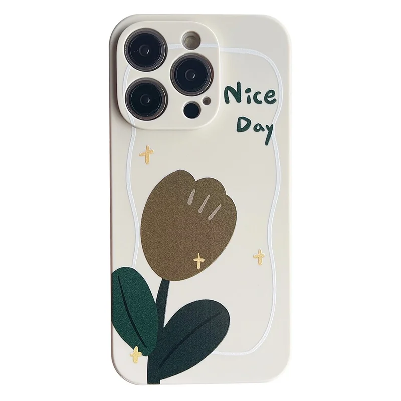 For iPhone 14 Pro Soft TPU Pattern Printed Phone Case Precise Cutout Protective Cover - Tulip