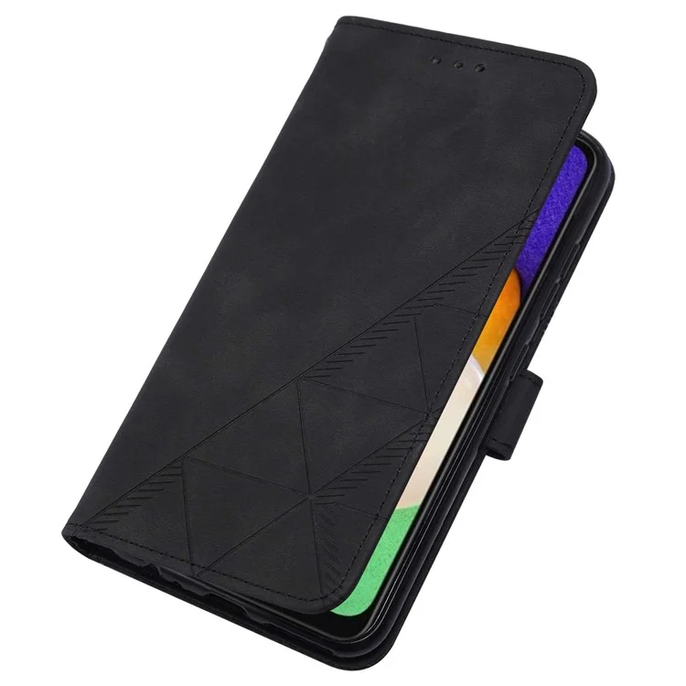 For Samsung Galaxy A34 5G Leather Case with Shoulder Strap Wallet Stand Phone Cover - Black