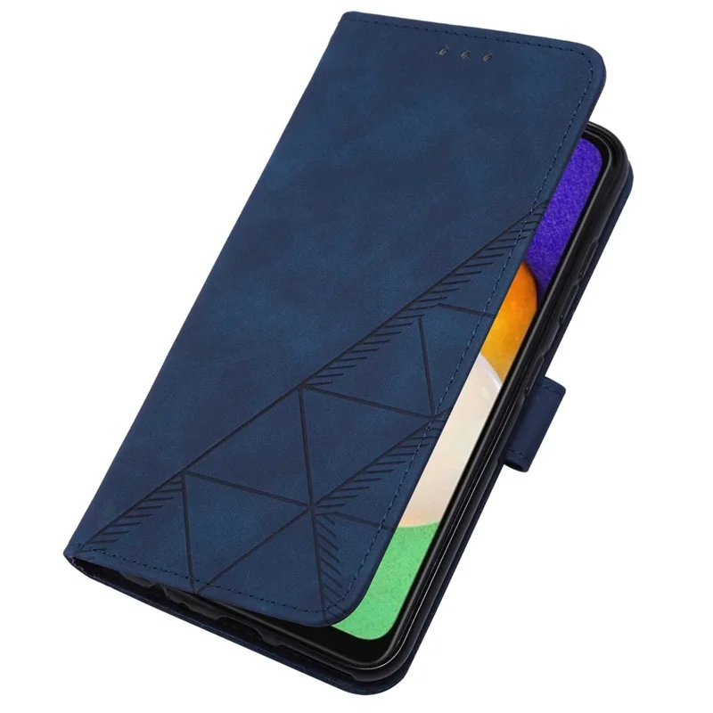 For Samsung Galaxy A54 5G Leather Case with Shoulder Strap Wallet Stand Phone Cover - Sapphire
