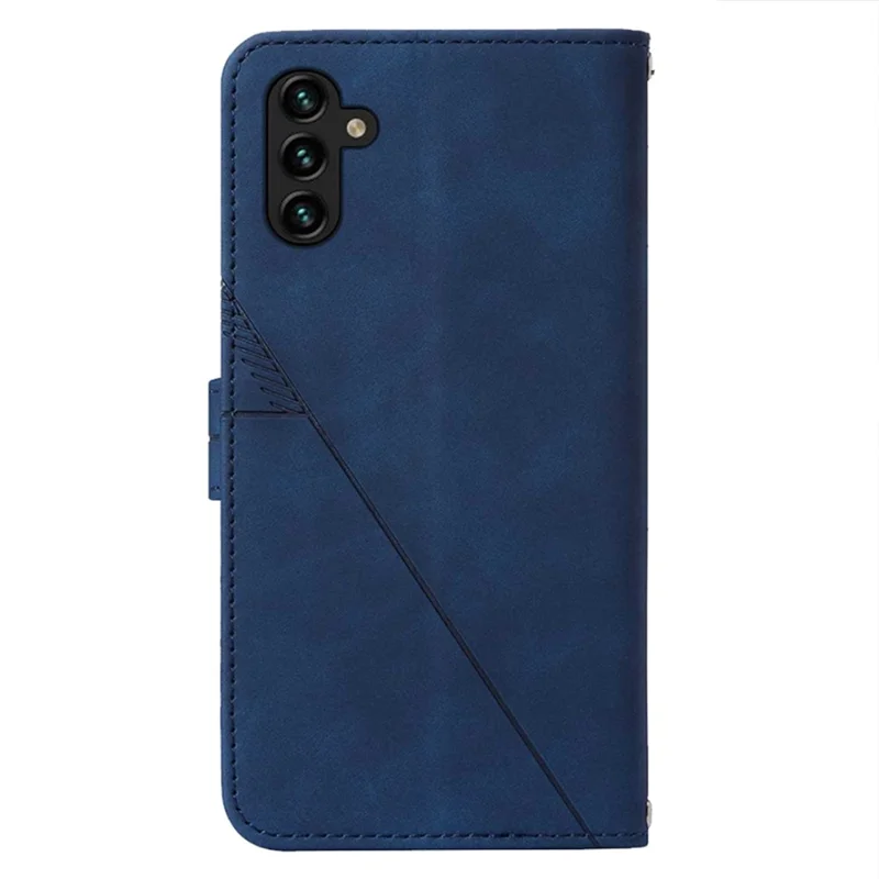 For Samsung Galaxy A54 5G Leather Case with Shoulder Strap Wallet Stand Phone Cover - Sapphire