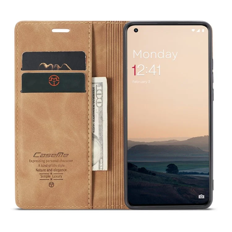 CASEME 013 Serie Handyhülle für OnePlus 11 5G Magnetische Klapphülle Aus PU-Leder mit Standfunktion und Geldbörse - Braun