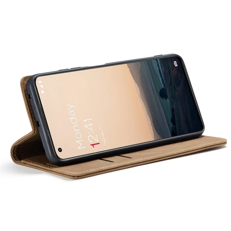 CASEME 013 Serie Handyhülle für OnePlus 11 5G Magnetische Klapphülle Aus PU-Leder mit Standfunktion und Geldbörse - Braun