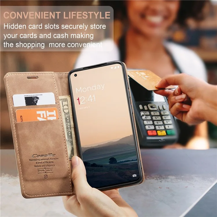 CASEME 013 Serie Handyhülle für OnePlus 11 5G Magnetische Klapphülle Aus PU-Leder mit Standfunktion und Geldbörse - Braun