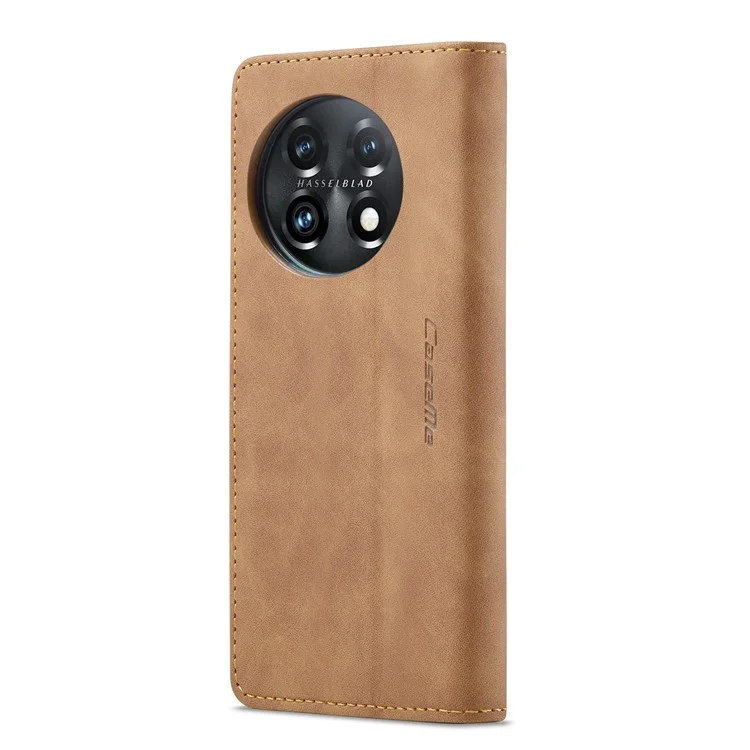 CASEME 013 Serie Handyhülle für OnePlus 11 5G Magnetische Klapphülle Aus PU-Leder mit Standfunktion und Geldbörse - Braun