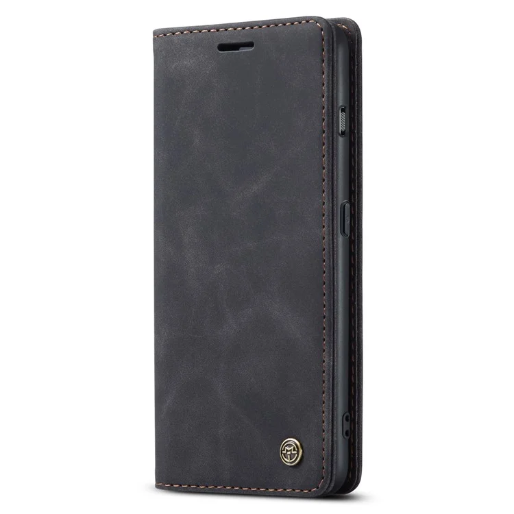 CASEME 013 Serie Custodia per telefono per Samsung Galaxy A24 4G (162,1 x 77,6 x 8,3 mm) Custodia a portafoglio in pelle PU con supporto pieghevole - Nero