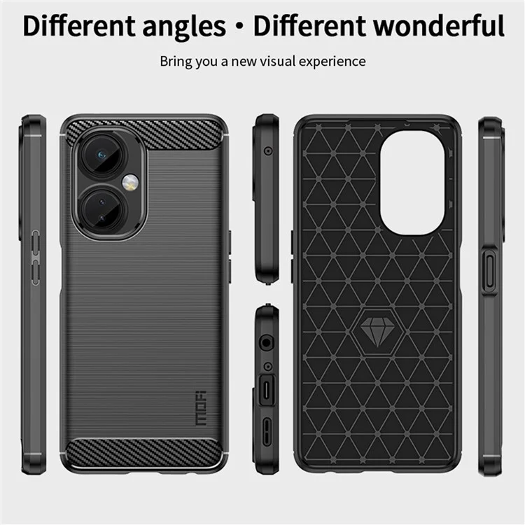 MOFI JK TPU Series-1 для OnePlus Nord CE 3 Lite 5G / Nord N30 5G TPU Cover с карбоновым волокном и обработанной поверхностью - черный