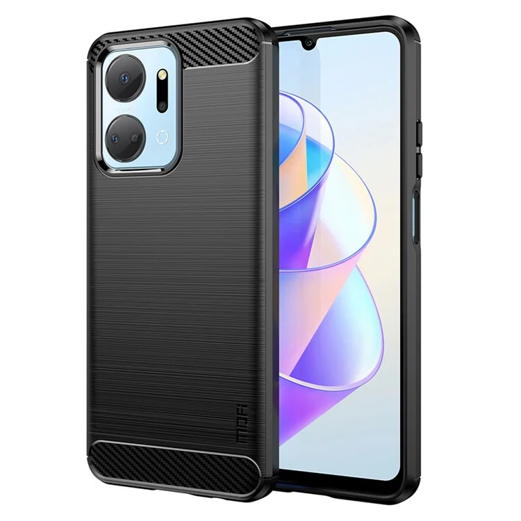 MOFI JK TPU Series-1 TPU-Hülle für Honor X7a 5G / Play 40 Plus 5G Carbon Fiber Brushed Phone Shell - Schwarz