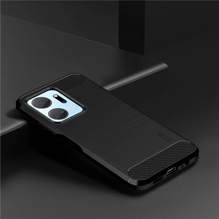 MOFI JK TPU Series-1 TPU-Hülle für Honor X7a 5G / Play 40 Plus 5G Carbon Fiber Brushed Phone Shell - Schwarz