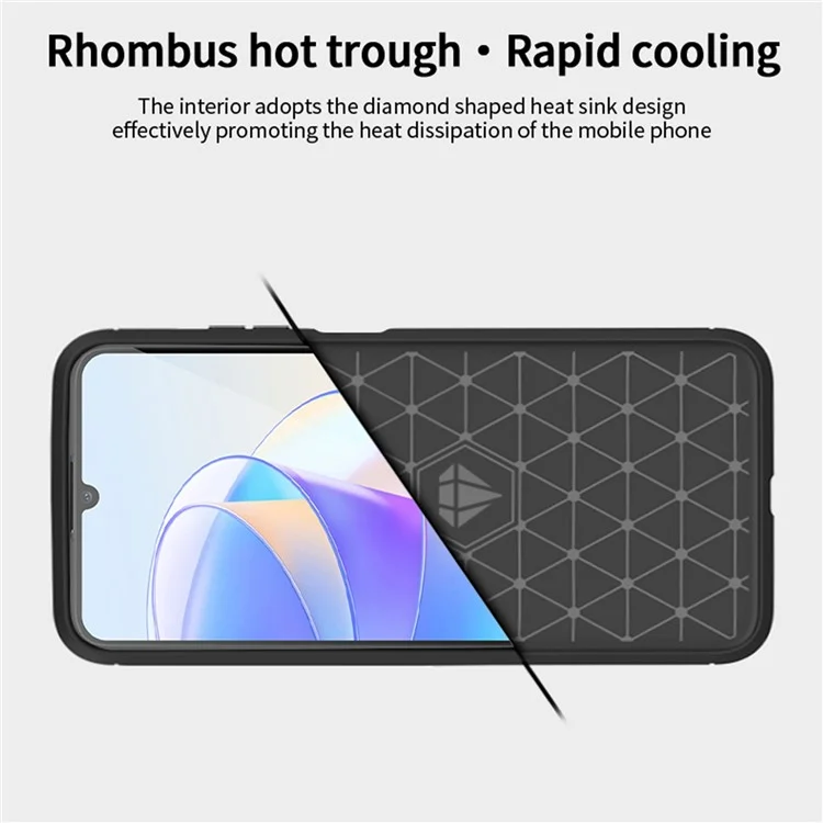MOFI JK TPU Series-1 TPU-Hülle für Honor X7a 5G / Play 40 Plus 5G Carbon Fiber Brushed Phone Shell - Schwarz