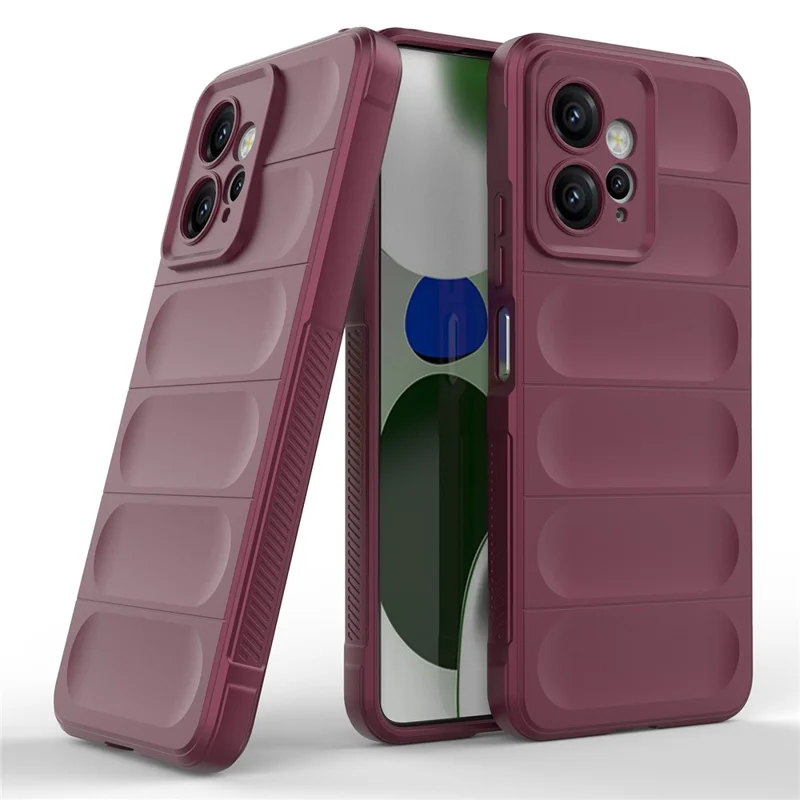 For Xiaomi Redmi Note 12 4G Anti-Scratch Rugged Phone Cover TPU Back Protector Phone Case - Wine Red