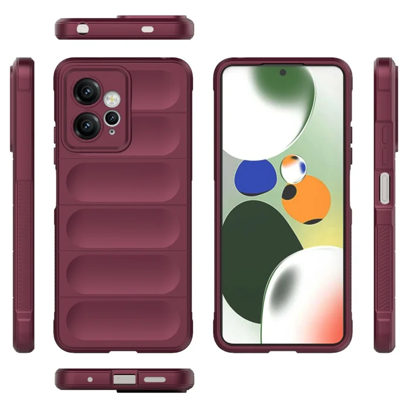 For Xiaomi Redmi Note 12 4G Anti-Scratch Rugged Phone Cover TPU Back Protector Phone Case - Wine Red