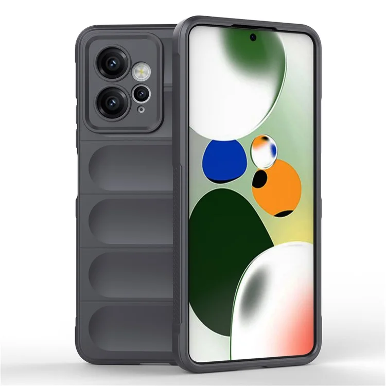 Pour Xiaomi Redmi Note 12 4G Anti-Scratch Rugged Phone Cover TPU Back Protector Phone Case - Gris foncé