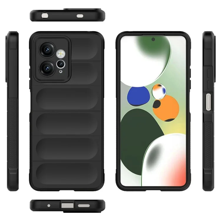 Pour Xiaomi Redmi Note 12 4G Anti-Scratch Rugged Phone Cover TPU Back Protector Phone Case - Gris foncé