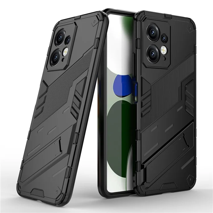 Per Xiaomi Redmi Note 12 4G Custodia per Telefono Anti-Graffio Supporto Pieghevole TPU+PC Protezione - Nero