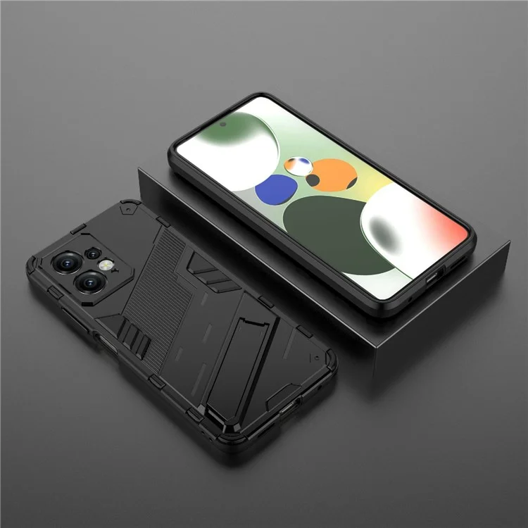 Per Xiaomi Redmi Note 12 4G Custodia per Telefono Anti-Graffio Supporto Pieghevole TPU+PC Protezione - Nero