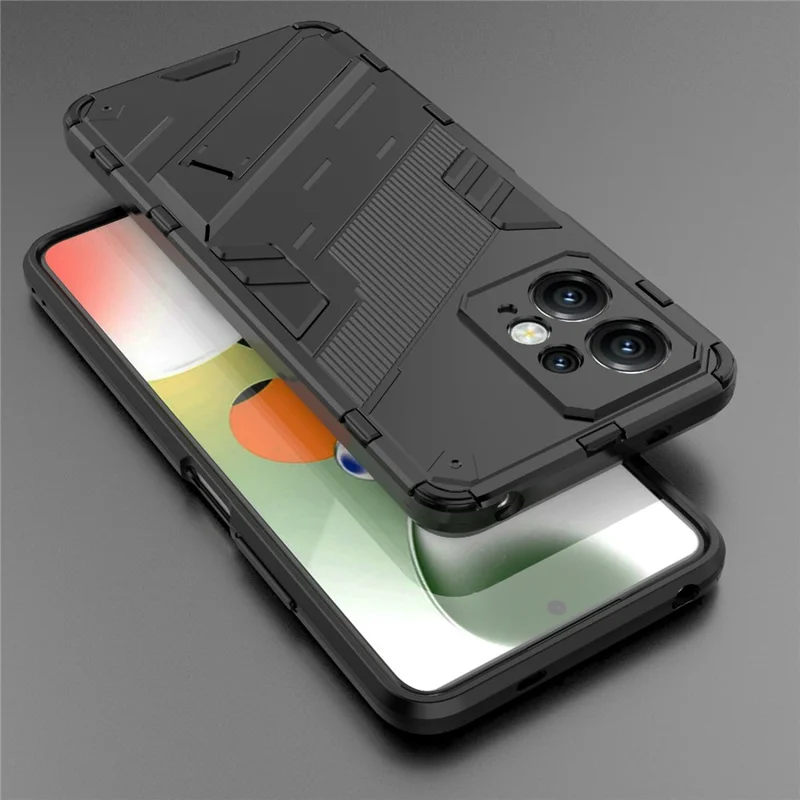 Per Xiaomi Redmi Note 12 4G Custodia per Telefono Anti-Graffio Supporto Pieghevole TPU+PC Protezione - Nero