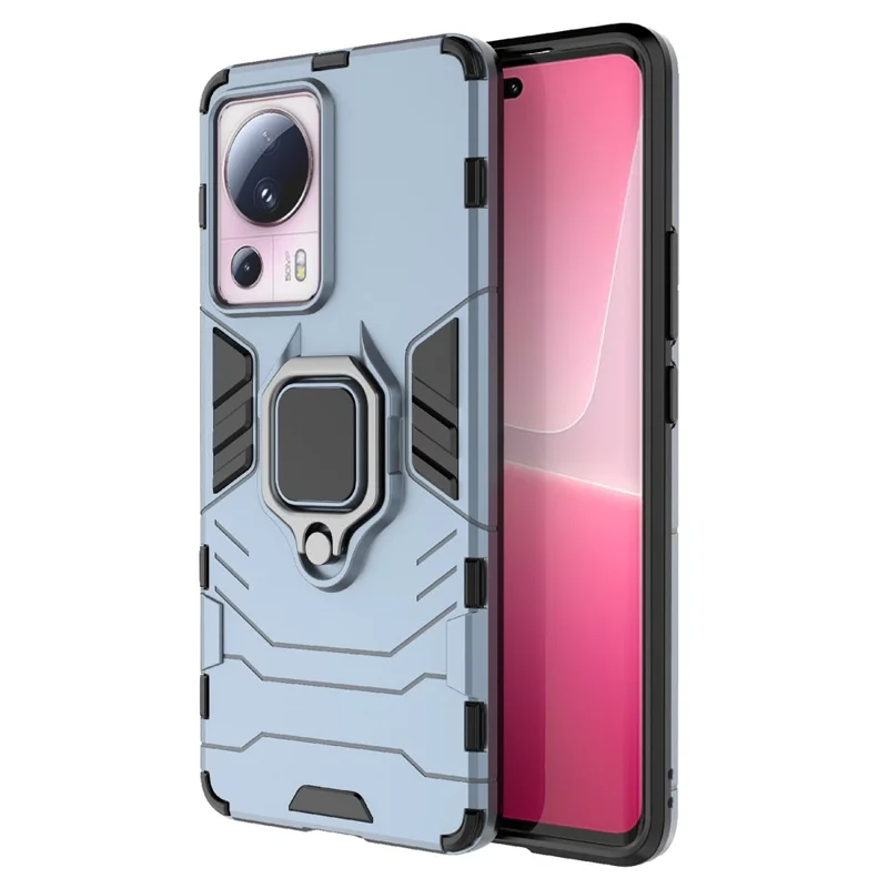 For Xiaomi 13 Lite / Civi 2 5G Kickstand Phone Case Ring Holder Shockproof TPU+PC Phone Cover - Blue