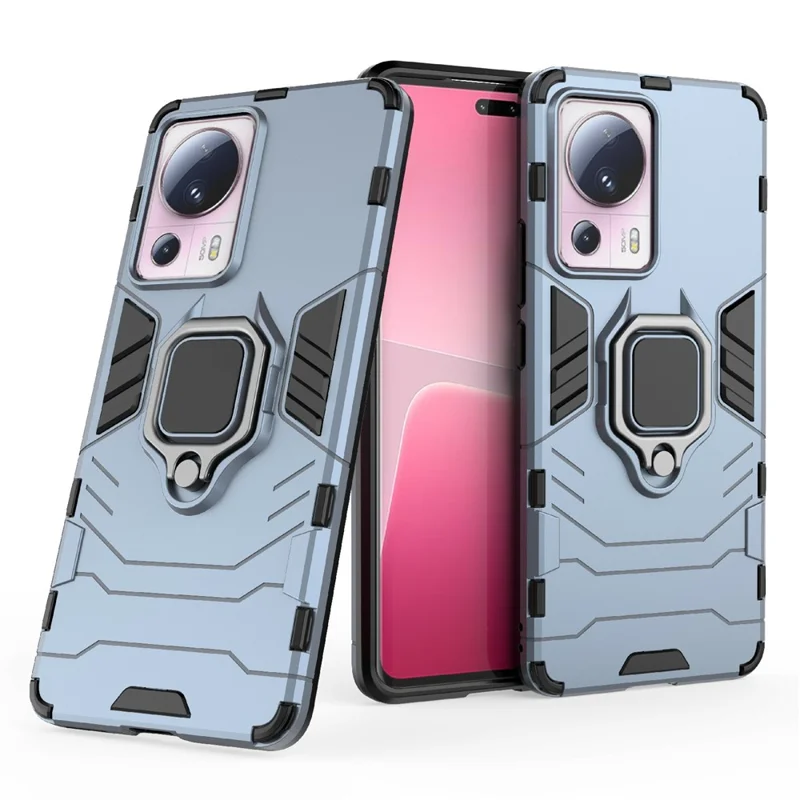 For Xiaomi 13 Lite / Civi 2 5G Kickstand Phone Case Ring Holder Shockproof TPU+PC Phone Cover - Blue