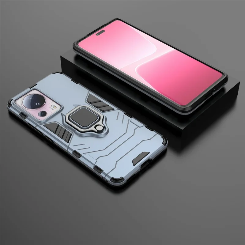 For Xiaomi 13 Lite / Civi 2 5G Kickstand Phone Case Ring Holder Shockproof TPU+PC Phone Cover - Blue