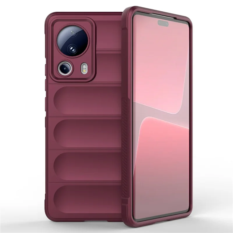 For Xiaomi 13 Lite / Civi 2 5G Shockproof Rugged TPU Phone Cover Cell Phone Back Case - Wine Red