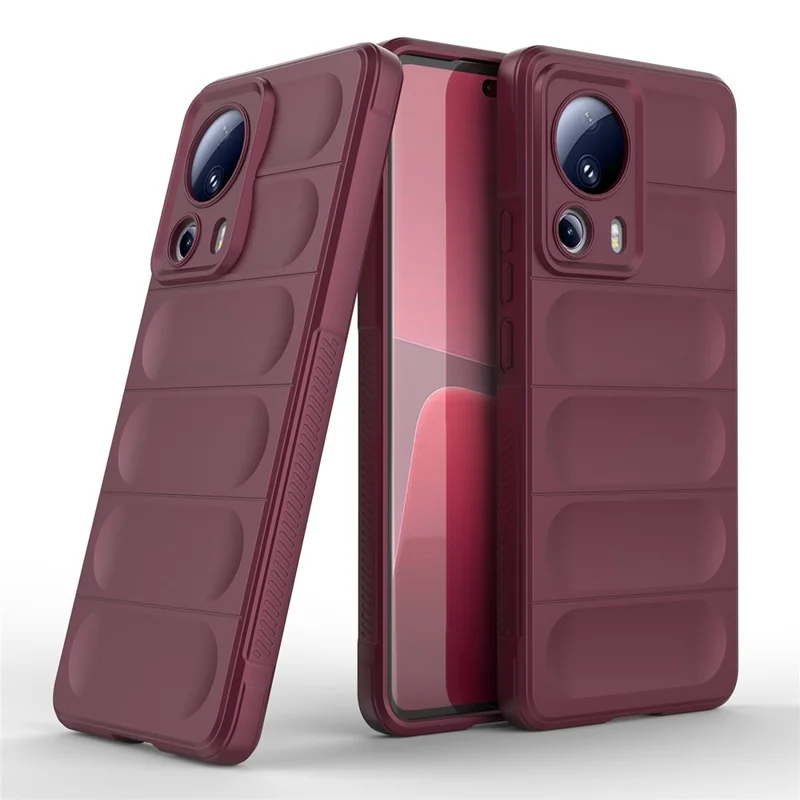 For Xiaomi 13 Lite / Civi 2 5G Shockproof Rugged TPU Phone Cover Cell Phone Back Case - Wine Red