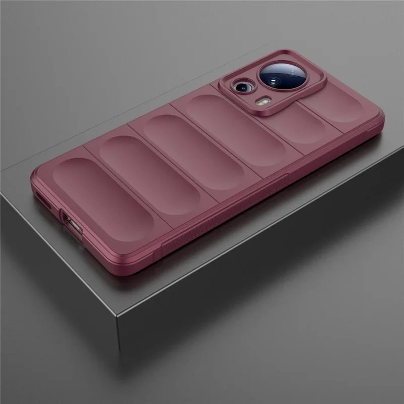 For Xiaomi 13 Lite / Civi 2 5G Shockproof Rugged TPU Phone Cover Cell Phone Back Case - Wine Red