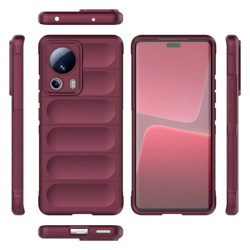 For Xiaomi 13 Lite / Civi 2 5G Shockproof Rugged TPU Phone Cover Cell Phone Back Case - Wine Red