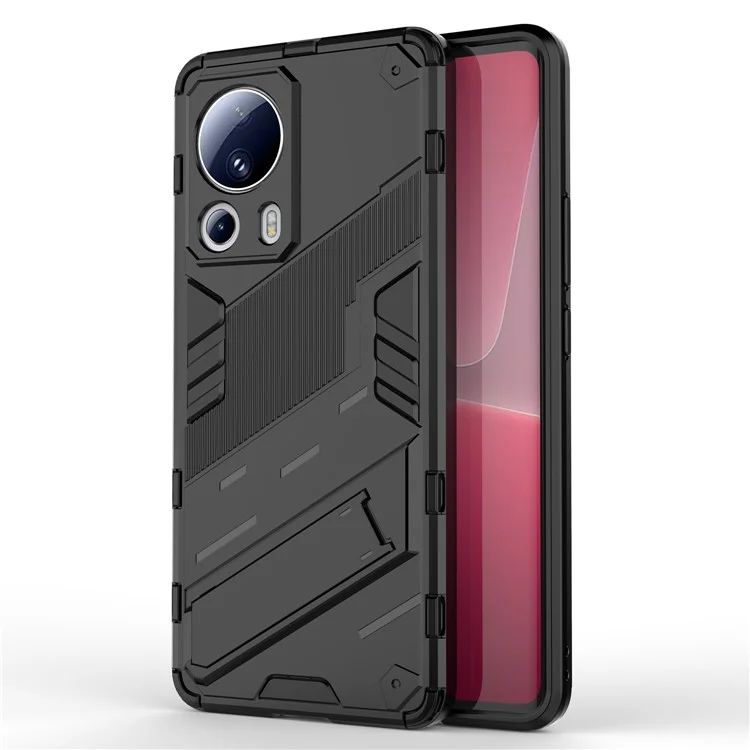 Per Xiaomi 13 Lite / Civi 2 5G Kickstand TPU+PC Mobile Phone Cover Anti-Fingerprint Cell Phone Case - Nero