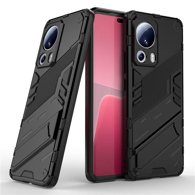 Per Xiaomi 13 Lite / Civi 2 5G Kickstand TPU+PC Mobile Phone Cover Anti-Fingerprint Cell Phone Case - Nero