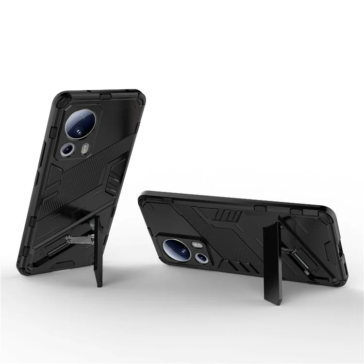 Per Xiaomi 13 Lite / Civi 2 5G Kickstand TPU+PC Mobile Phone Cover Anti-Fingerprint Cell Phone Case - Nero