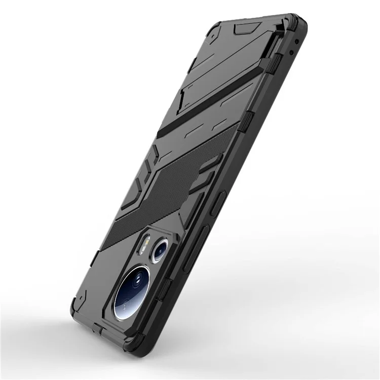 Per Xiaomi 13 Lite / Civi 2 5G Kickstand TPU+PC Mobile Phone Cover Anti-Fingerprint Cell Phone Case - Nero