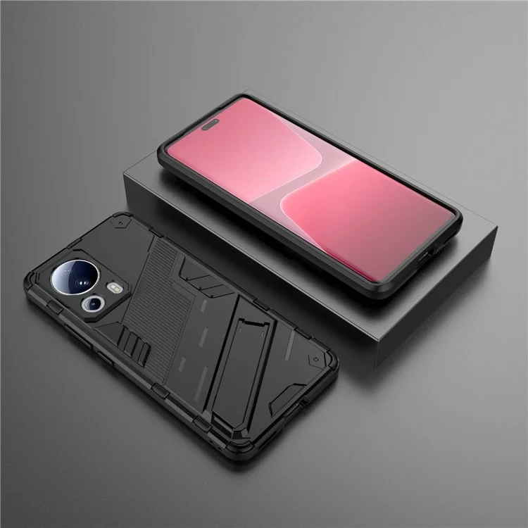 Per Xiaomi 13 Lite / Civi 2 5G Kickstand TPU+PC Mobile Phone Cover Anti-Fingerprint Cell Phone Case - Nero