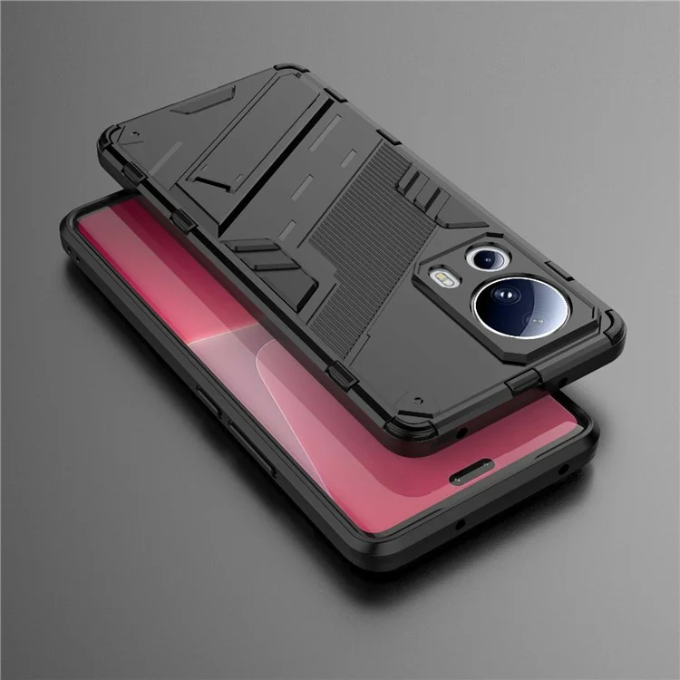 Per Xiaomi 13 Lite / Civi 2 5G Kickstand TPU+PC Mobile Phone Cover Anti-Fingerprint Cell Phone Case - Nero