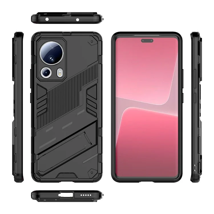 Per Xiaomi 13 Lite / Civi 2 5G Kickstand TPU+PC Mobile Phone Cover Anti-Fingerprint Cell Phone Case - Nero