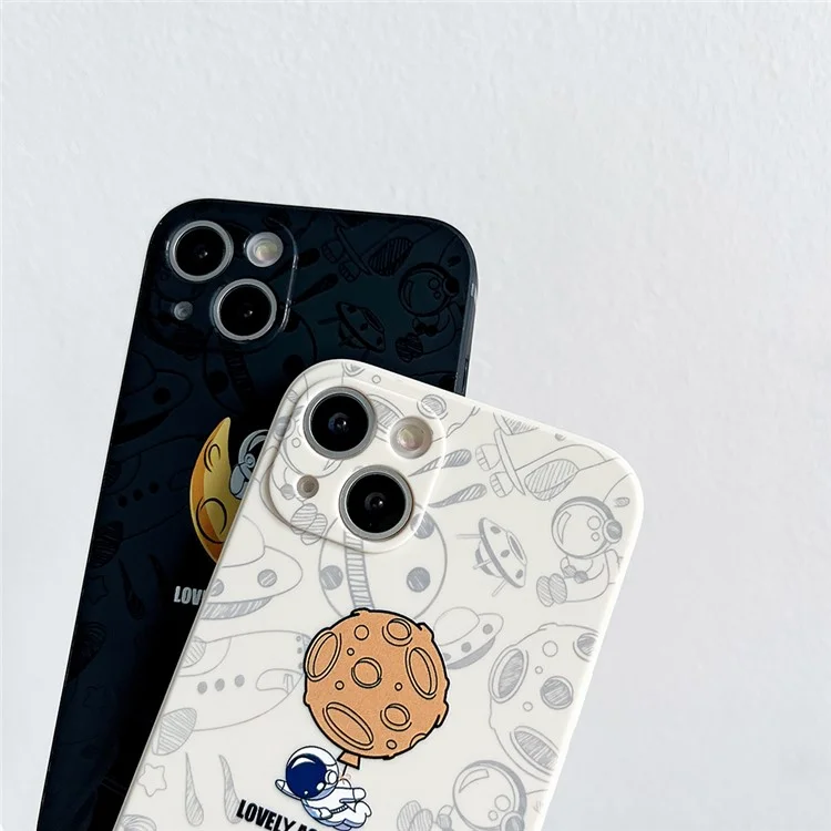 Per iPhone 13 6,1 pollici Lovely Astronaut Phone Case Precise Cutout Soft TPU Anti-scratch Cover - Nero
