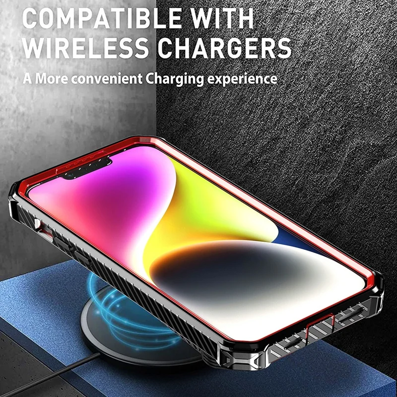Magnetic Phone Case for iPhone 13 , PC+TPU Ring Kickstand Phone Cover Compatible with MagSafe - Black